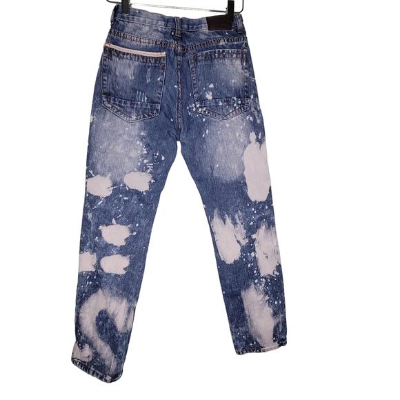 GS-115 Boys Jeans Size 14 Acid Wash Distressed‎ Straight Grunge - Picture 2 of 9